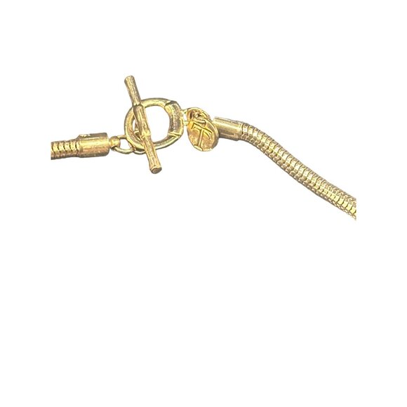 Talbots Black & White Beaded Necklace With Gold-Tone Toggle Clasp - Picture 2 of 5